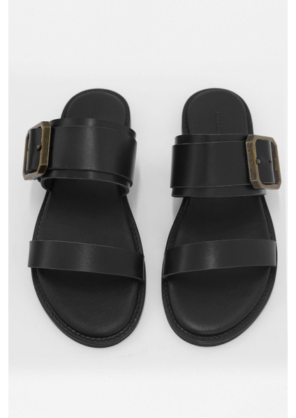 Santa Siyah Deri Kadın Terlik fiyatları