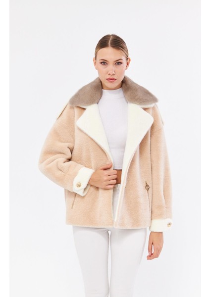 DKA0139 Vizon Alcantara Hakiki Kürk Kadın Mont fiyatları