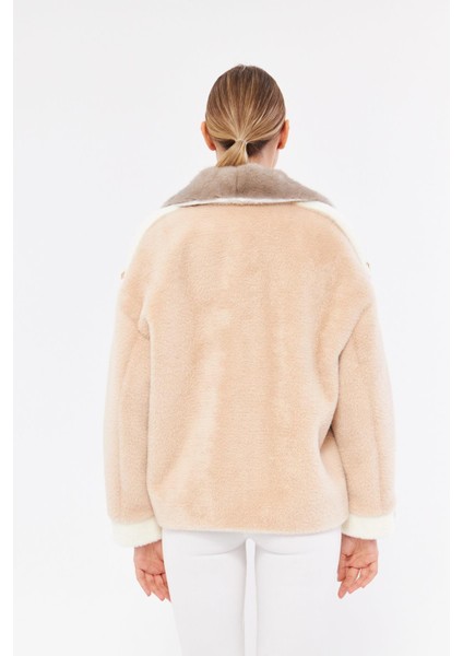 DKA0139 Vizon Alcantara Hakiki Kürk Kadın Mont fırsatları