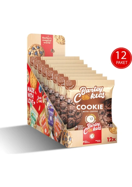 Barley Cookies Kahveli Çikolatalı Soft Cookies 40G 12 Paket