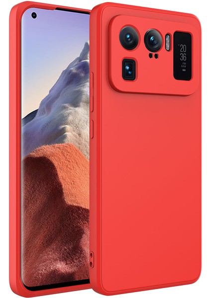 Xiaomi Mi 11 Ultra Kılıf Lansman Içi Kadife Silikon + Ekran Koruycu
