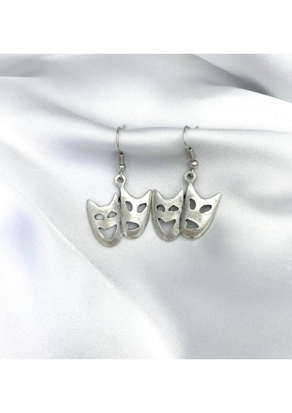 Tiyatro Gülen Ağlayan Maske Küpe