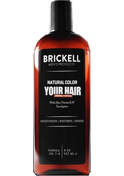 Brickel 237 ml Erkeklere Özel Saç Sakal Beyazlık Giderci Renklendirci Şampuan Special Hair Beard Whiteness Remover And Color Color Shampoo For Men