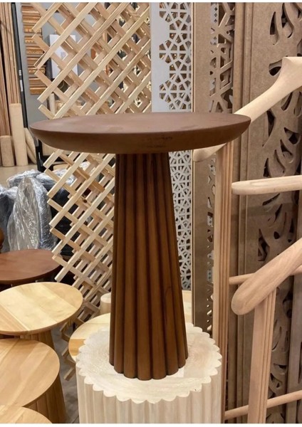Wood Ahşap Fitilli Mantar Yan Sehpa Tekli 50cm fiyatları