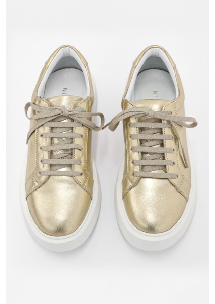 Julia Gold Deri Kadın Sneaker