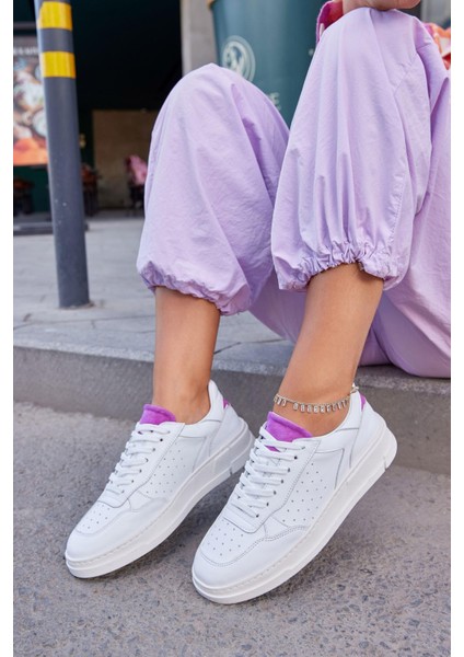 Marsel Beyaz Deri Kadın Sneaker
