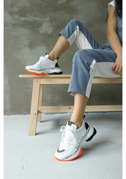Negro Beyaz Deri Kadın Sneaker fiyatları