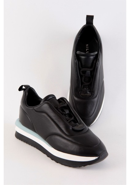 Balla Siyah Deri Kadın Sneaker indirimleri