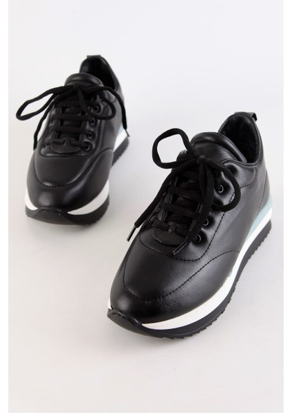 Belenis Siyah Deri Kadın Sneaker modelleri