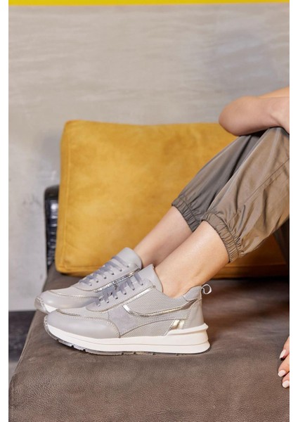 Galina Gri Deri Kadın Sneaker modelleri