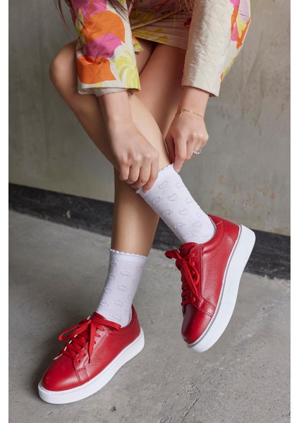 Julia Kırmızı Deri Kadın Sneaker