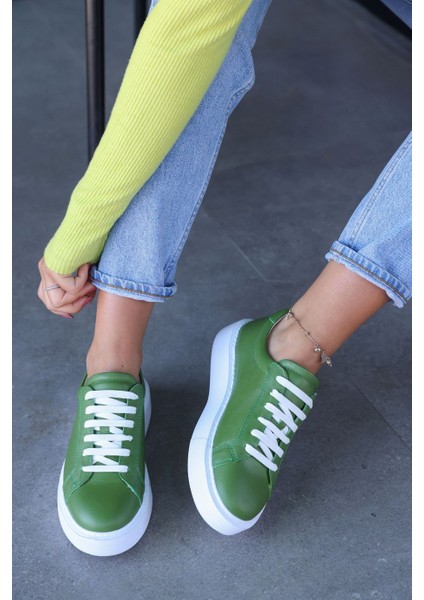 Julia Yeşil Floter Deri Kadın Sneaker