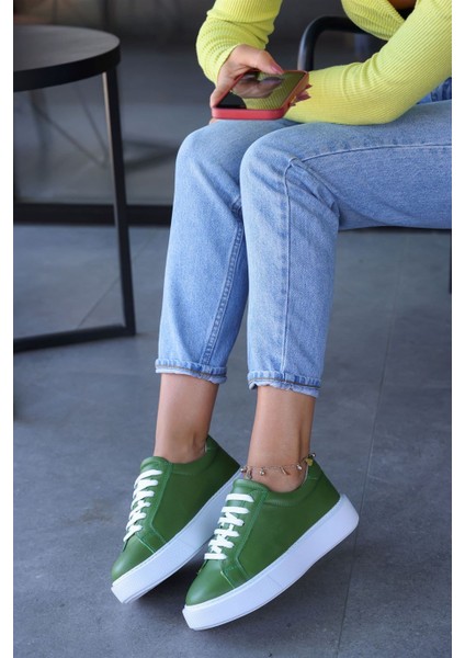 Julia Yeşil Floter Deri Kadın Sneaker