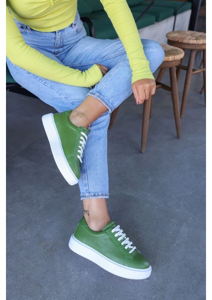 Julia Yeşil Floter Deri Kadın Sneaker