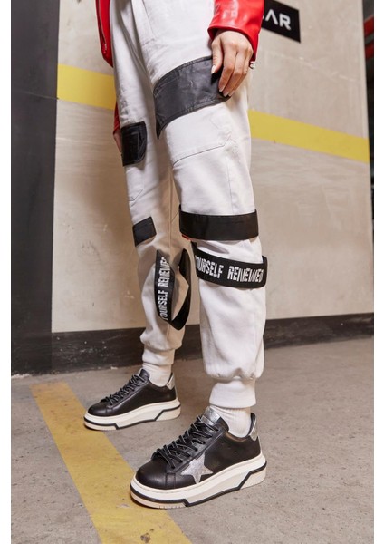 Sveta Siyah Deri Kadın Sneaker indirimleri