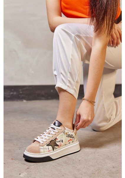 Goose Bej Süet Kadın Sneaker