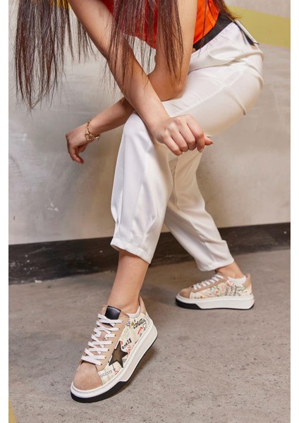 Goose Bej Süet Kadın Sneaker