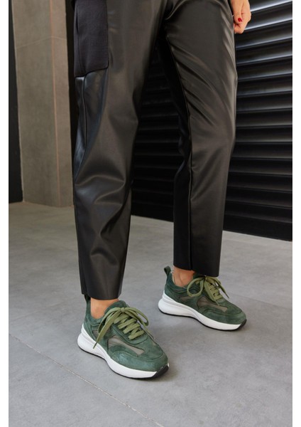 Roma Haki Süet Deri Kadın Sneaker modelleri