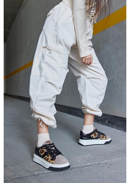Tyler Leopar Deri Kadın Sneaker