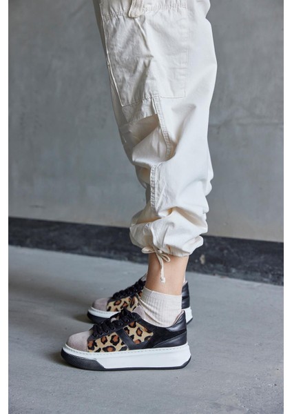 Tyler Leopar Deri Kadın Sneaker