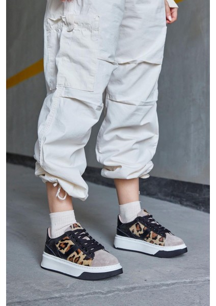 Tyler Leopar Deri Kadın Sneaker