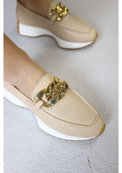 Darius Bej Deri Zincir Aksesuarlı Kadın Sneaker