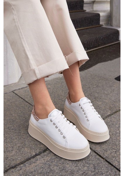 Tania Beyaz Deri Kadın Sneaker