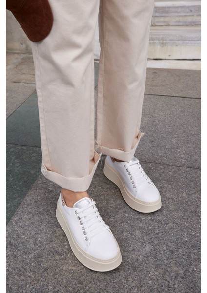 Tania Beyaz Deri Kadın Sneaker modelleri
