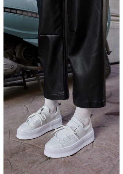 Diya Beyaz Hakiki Deri Kadın Sneaker fırsatları