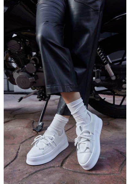 Diya Beyaz Hakiki Deri Kadın Sneaker indirimleri