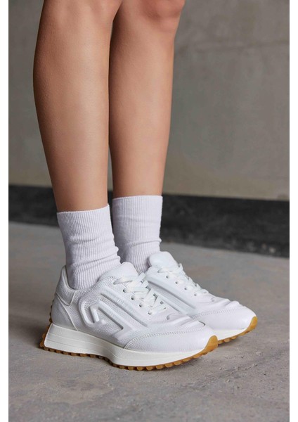 Hello Beyaz Deri Kadın Sneaker