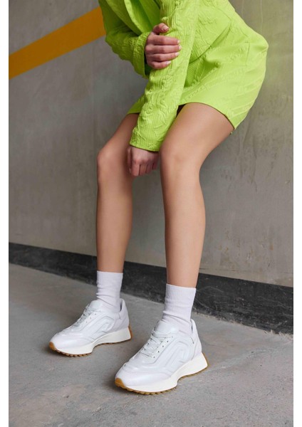 Hello Beyaz Deri Kadın Sneaker