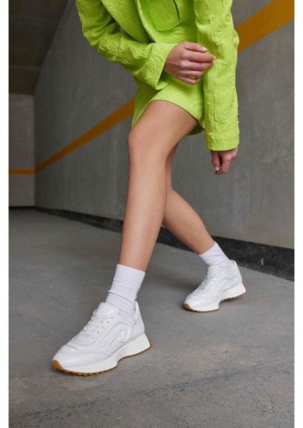 Hello Beyaz Deri Kadın Sneaker