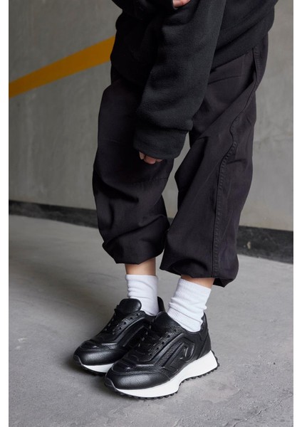 Hello Siyah Deri Kadın Sneaker