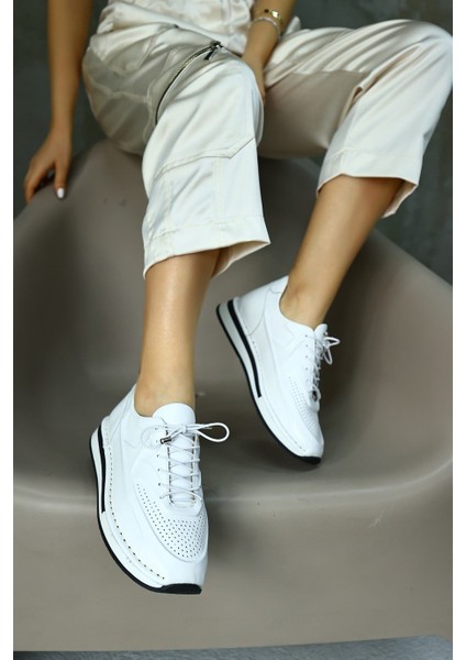 Patrice Beyaz Deri Kadın Sneaker