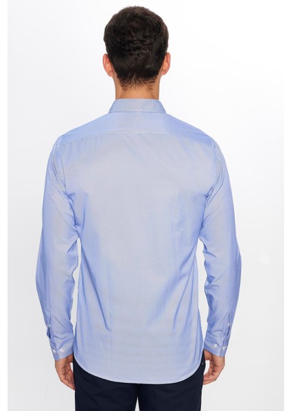 Erkek Modern Slim Fit Dar Kesim Uzun Kollu Pamuklu Çizgili 4 Mevsim Italyan Yaka Gömlek indirimleri