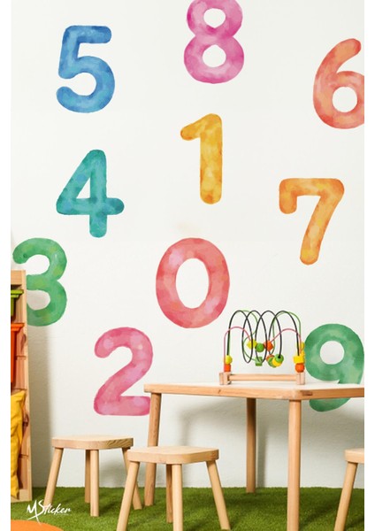 Eğitici Ve Eğlenceli Rakamlar Okul Kreş Anaokulu Çocuk Odası Cam Duvar Sticker Seti fiyatları