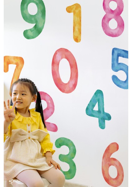 Eğitici Ve Eğlenceli Rakamlar Okul Kreş Anaokulu Çocuk Odası Cam Duvar Sticker Seti modelleri