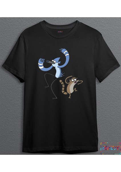 Regular Show Sürekli Dizi Mordecai Rigby Dans Unisex T-Shirt 3043S