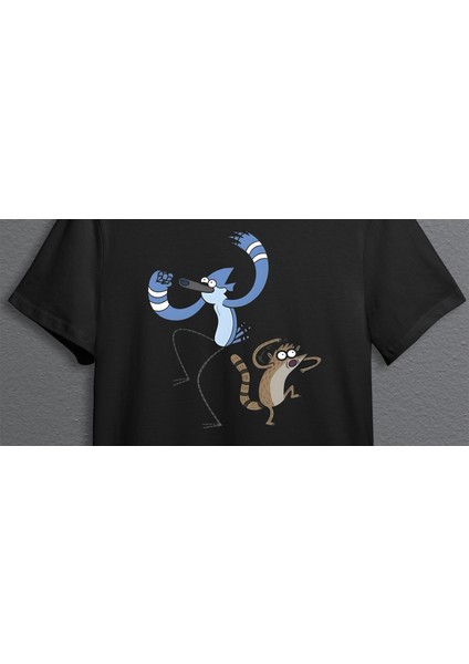 Regular Show Sürekli Dizi Mordecai Rigby Dans Unisex T-Shirt 3043S