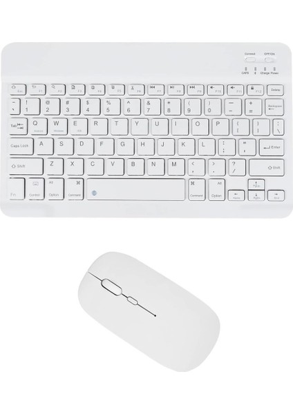 Lenovo Tab M8 ZA560185TR 8" Uyumlu Kablosuz Bluetooth Şarj Edilebilir Klavye Mouse Seti - Beyaz