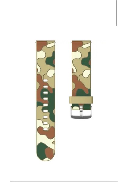 Amazfit Gtr 2-2e İçin Kamuflaj Silikon Saat Kordonu 22MM