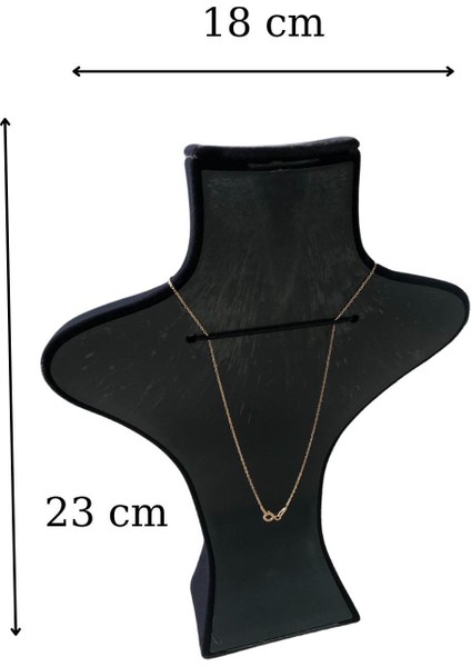 Kuğu Kolye & Gerdanlık Sergileme Mankeni Siyah Süet 23 cm 1.boy modelleri