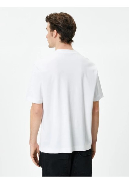 Oversize T-Shirt Kalp Baskılı Bisiklet Yaka Kısa Kollu modelleri