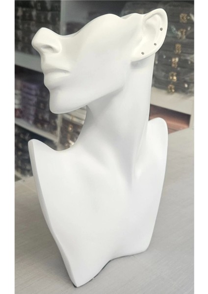 Polyester Kolye&gerdanlık ve Küpelik Silüet Sergileme Mankeni 30 cm Beyaz fiyatları
