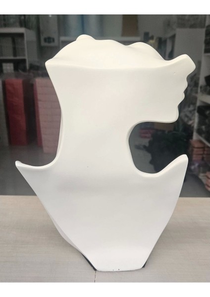 Polyester Kolye&gerdanlık ve Küpelik Silüet Sergileme Mankeni 30 cm Beyaz modelleri