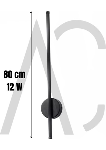 AC Aydınlatma 12W 80 cm Siyah Dikey Aplik - Gün Işığı (4200K)