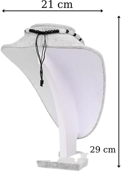Kolye & Gerdanlık Sergileme Mankeni Gri Süet 29 cm 2.boy fiyatları