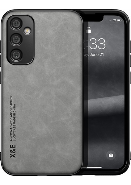 Samsung Galaxy A35 Araba Manyetik Emme Cilt Hissi Pu Cep Telefonu Kılıfı (Yurt Dışından)