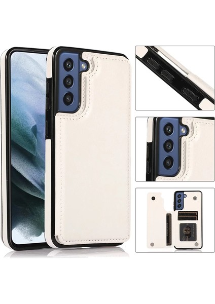 For Samsung Galaxy S21 Kartı Takın Çift Toka Cep Telefonu Kılıfları (Yurt Dışından)